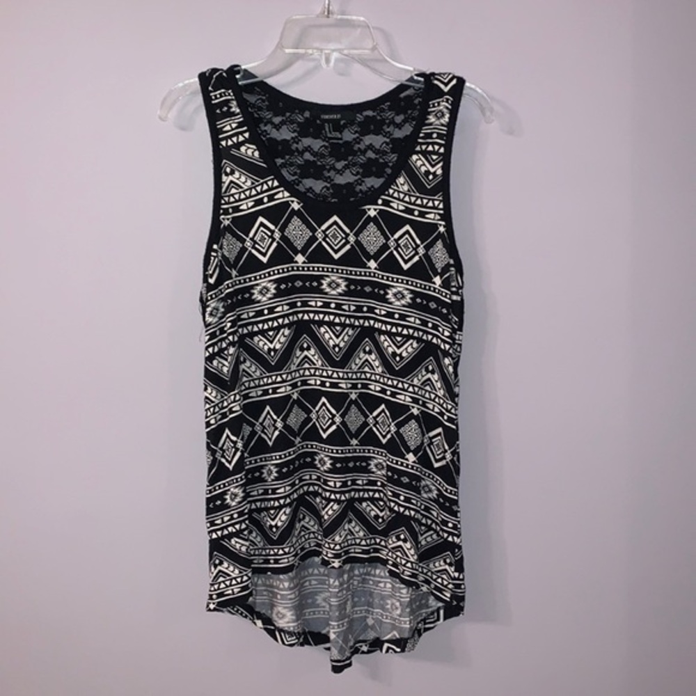 Black and white Aztec print tank top S forever 21